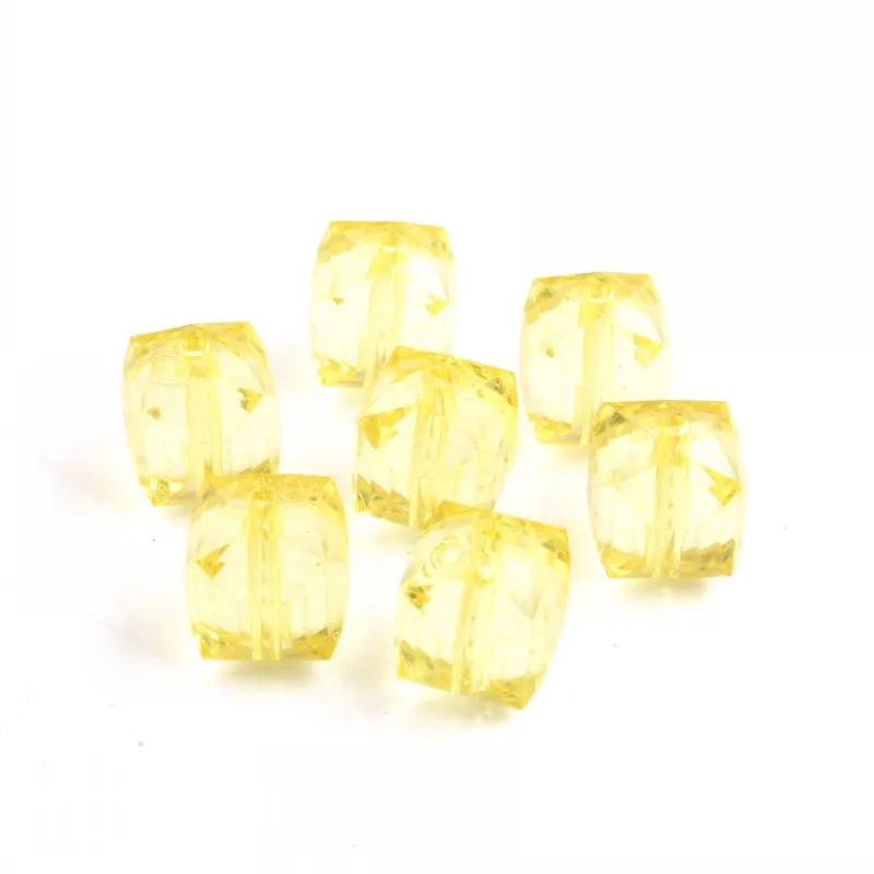 OYKZA 20 мм объемные массивные акриловые квадратные кубики льда прозрачные бусины для Подвеска для девочек ювелирные изделия 100 шт в партии - Цвет: yellow