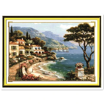 

oneroom Landscape Cross Stitch Patterns Free Harbor Of Love DIY Handmade Needlework Cross Stitch Set Cross Stitch Dmc