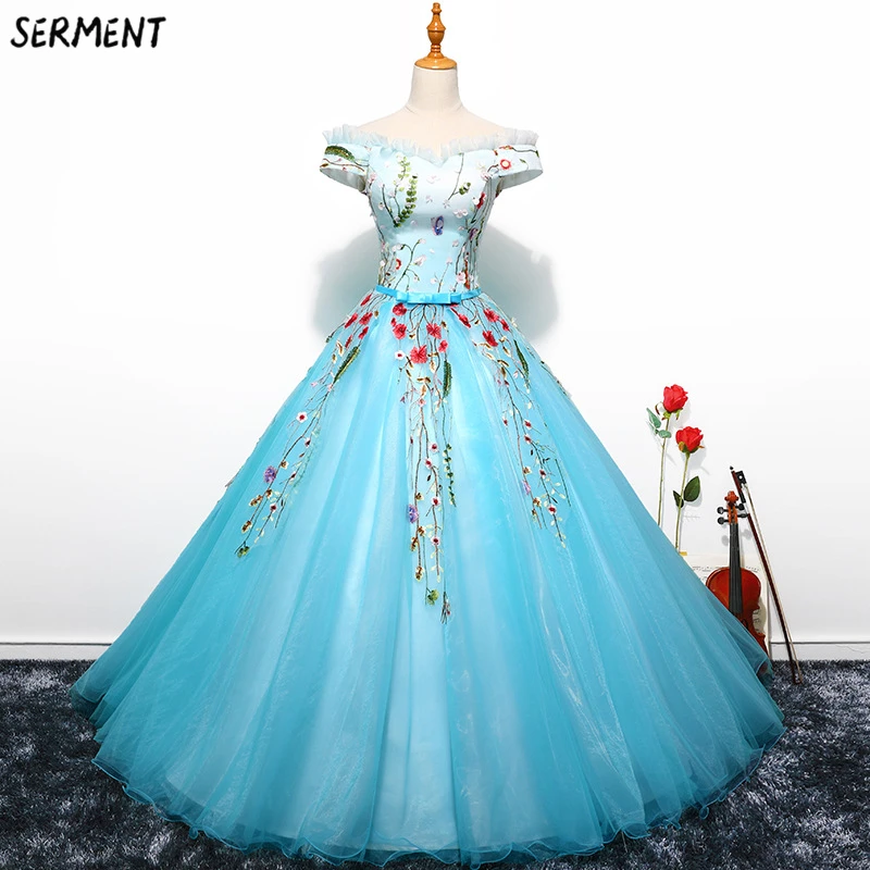 

European and American Prom Dress 2019 New Summer Gradient Slim Slimming Performance One Word Shoulder Dress Supply