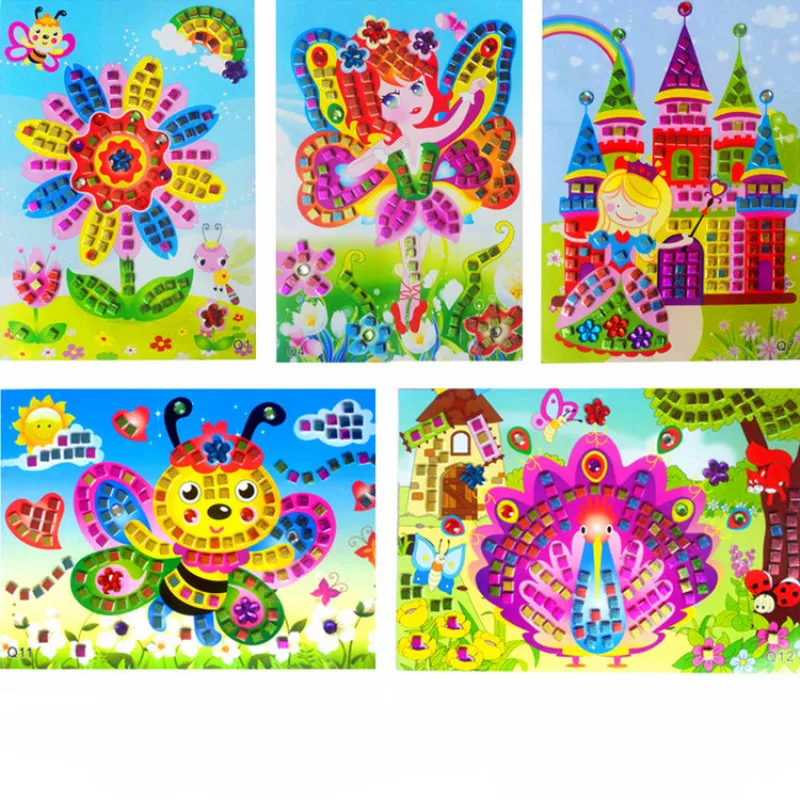 

Handmade 3D Children Puzzle DIY Foam Stickers Art EVA Cartoon Animal Crystal 3D Sticker Creative Educational Toys For Kids