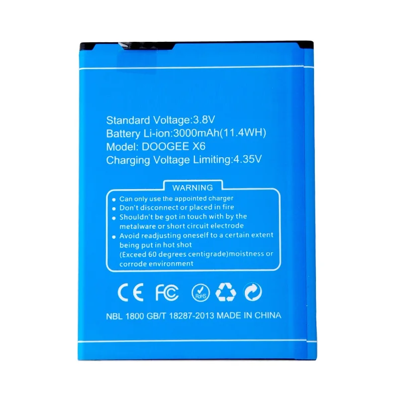 

New DOOGEE X6 3000mAh Battery For Doogee X6 Pro cell phone