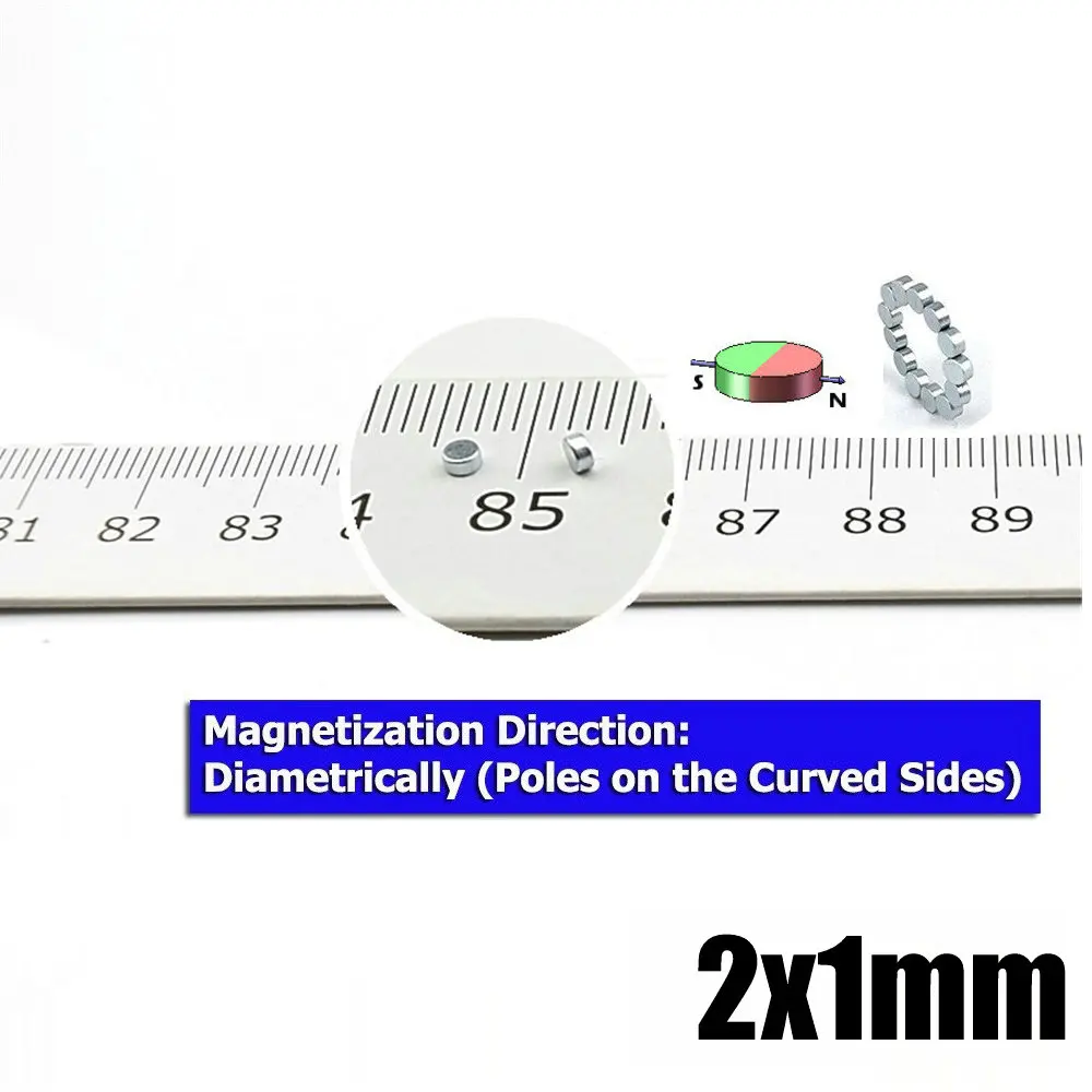 Диаметрально намагниченные Дисковые Магниты Диаметр 1 мм 0,0" 1,5 мм 2 мм 0,079'' 4 мм 6 мм 0,236 ''10 мм прецизионные сенсорные стержни цилиндра