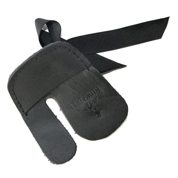 

1 pcs black caw leather finger guard archery protector finger guard for archery