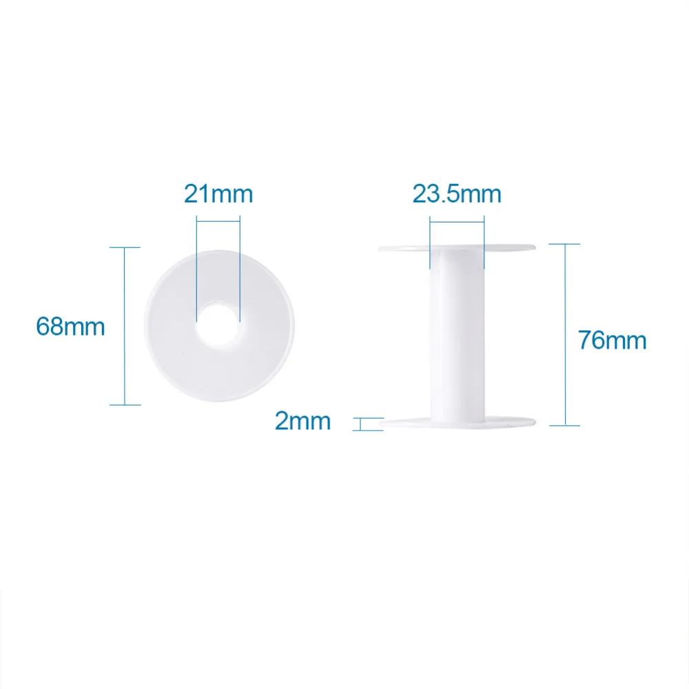 50 шт. 24x76 мм(0,9" Диаметр/2,99" Высота) белые длинные пластиковые пустые катушки для проволочного шнура струнные шпульки для ниток Backplane 68x2 мм