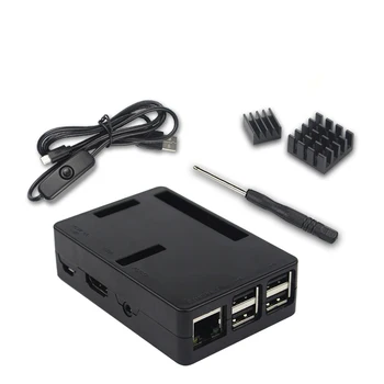 

Black / White Case Cover GeeekPi ABS Enclosure Shell Box + Heat Sinks Cooling Fan for Raspberry Pi 3 B+ Plus / 3 B / 2 B