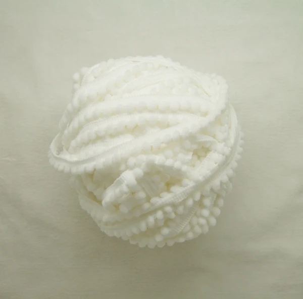 

5 yards cute white mini color polyester PomPom fringe trim draper ball Accessories sew 0.5" ball 0.8cm edge