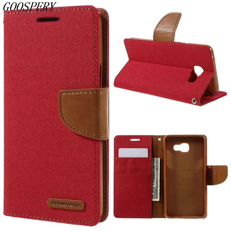 For Samsung Galaxy A5 2016 Case MERCURY GOOSPERY Canvas Leather Magnetic Flip Phone Cover for A510 | Мобильные телефоны и