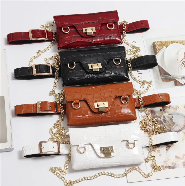 Женская поясная сумка fannypack из искусственной крокодиловой кожи с ремнем модель