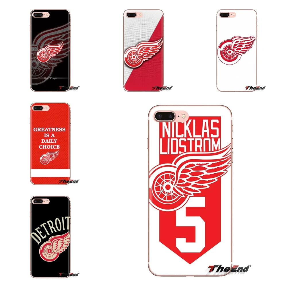 

ice Hockey Detroit Red Wings Soft Transparent Shell Covers For iPod Touch Apple iPhone 4 4S 5 5S SE 5C 6 6S 7 8 X XR XS Plus MAX
