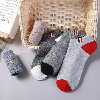 

2019 New Men Socks Contrast Color Casual Ankle Socks Cotton for Men's Business Short Socks Male Sock Slippers Meias 5 Pairs