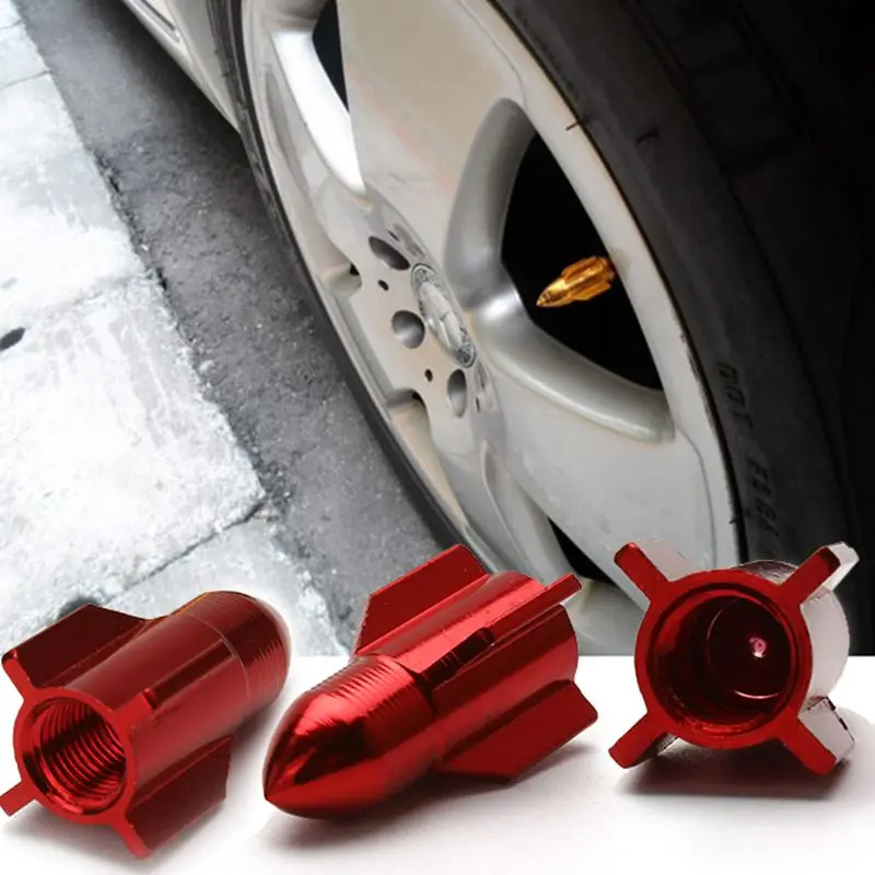 4pcs Universal Bicycle Car Missile Tire Valve Caps Motorcycle Tyre