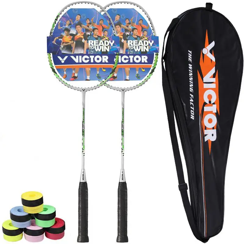 Original Victor JS 5133 5233 Carbon Badminton Racket Raquette Badminton With Gifts - Цвет: 2 pcs JS5133