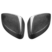 Black Color Carbon Wing Mirror Cover Caps Rear Side View Replacement For AUDI A3 S3 RS3 2013-2017 Exterior Parts