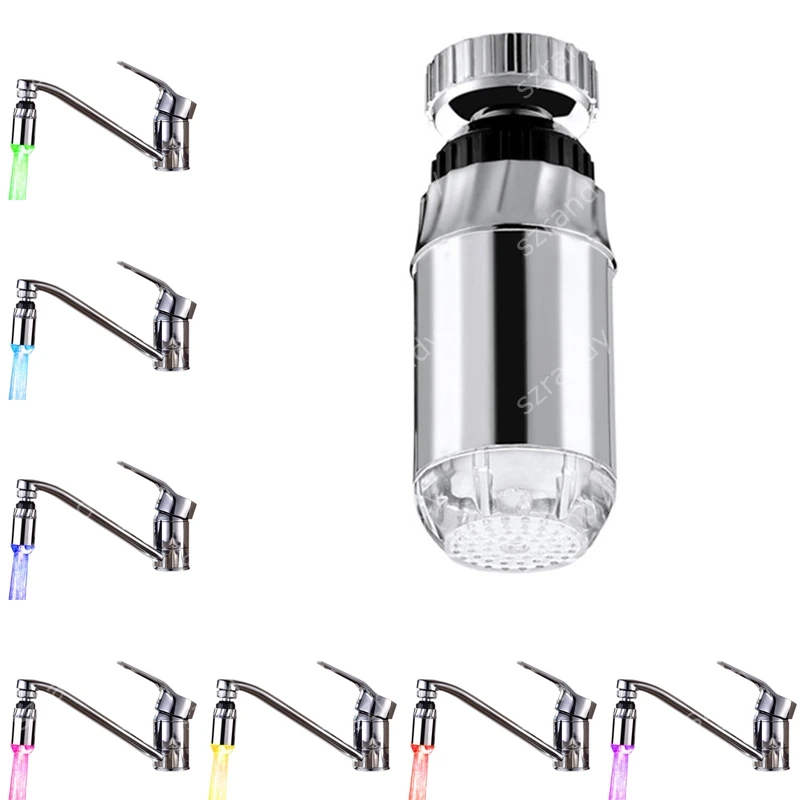 7 colors slow fading water faucet light with adaptorslights & lighting