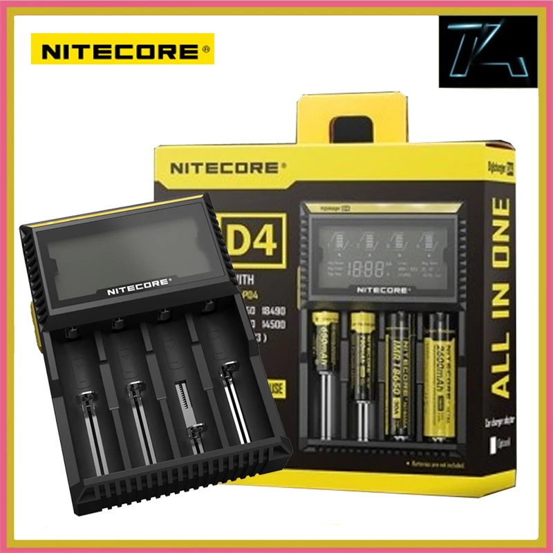 

Original Nitecore D4 Digicharger Universal Battery Digital Charger 18650 LCD Display Charging Device for AA AAA Li ion Batteries