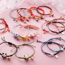 Ceramic cat Bracelets Bangles For Women Best Friend's Red String Rope Lucky Bracelet With Hand-knitted kitten tassel bracelet Ceramic cat Bracelets Bangles For Women Best Friend's Red String Rope Lucky Bracelet With Hand-knitted kitten tassel bracelet