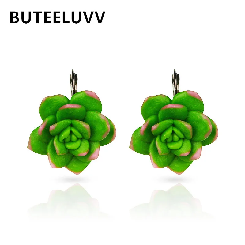 BUTEELUVV Polymer Clay Flower Stud Earrings Fashion Jewelry Romantic