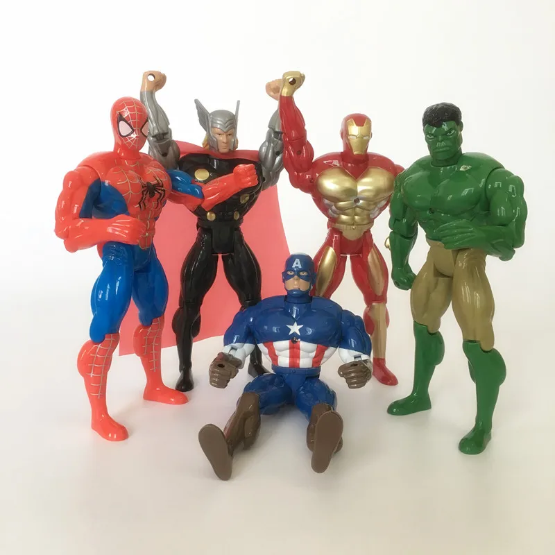 

25cm Marvel Avengers 4 Muscle Thanos Spiderman Hulk Iron Man Captain America Thor Action Figure Toys Dolls for Kids gifts