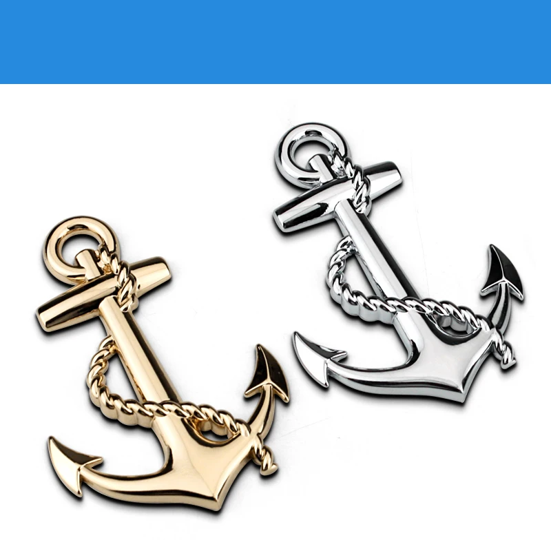 

1pc Boat Emblem Anchor Solid Alloy Car Styling 3D Sticker for Haima 3 7 M3 S5 JAC J2 J3 J4 J5 J7 S1 S3 S5 car styling