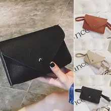 Женская мини-поясная сумка из искусственной кожи Новая повседневная однотонная поясная сумка поясной Кошелек для монет и карт