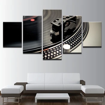 

HD Printed Pictures Unframed Canvas Wall Art Painting 5 Pieces DJ Music Instrument Turntables Poster Living Room Modern Home Dec