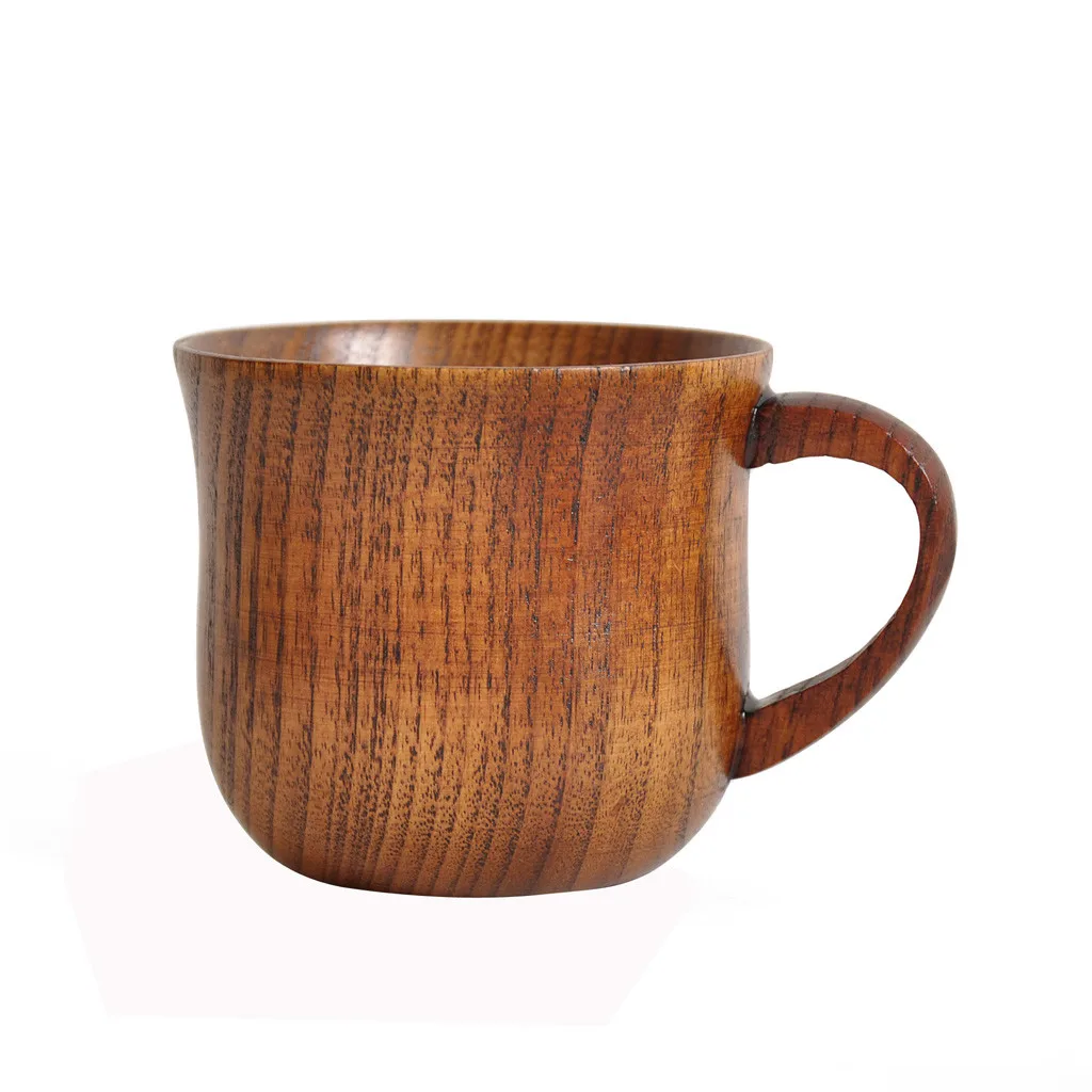 Natural Wooden Cup Wood Coffee Tea Beer Juice Milk Water Mug Handmade Soup Noodle Rice Bowl Big Ramen Bowl Anti Drop
