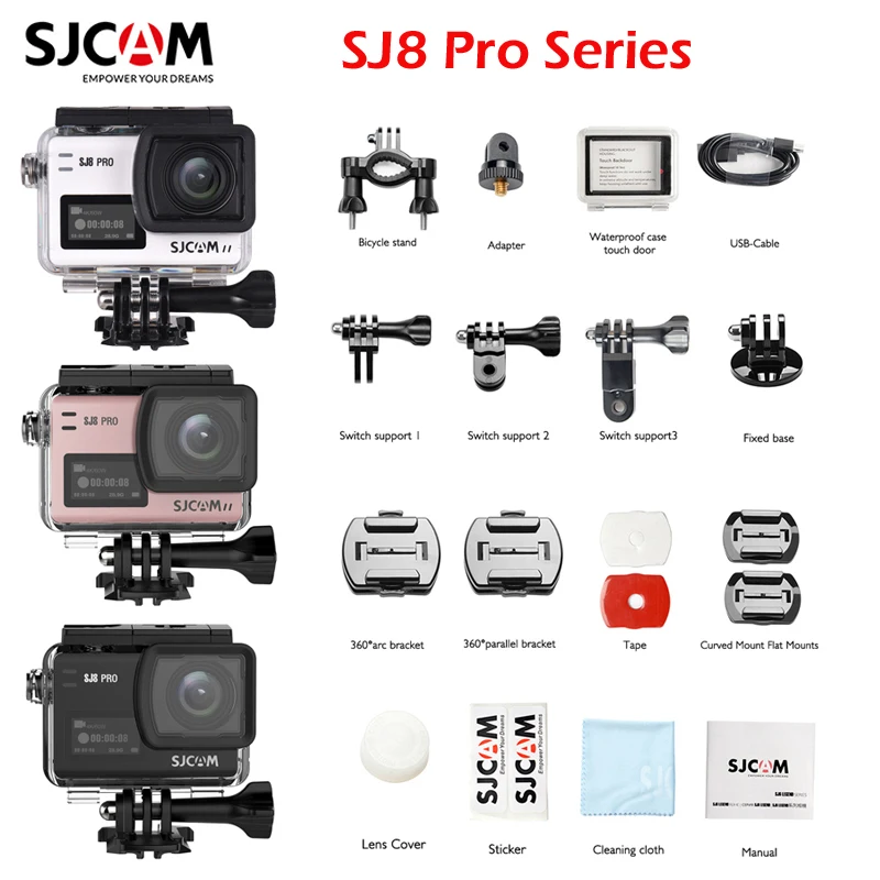 SJCAM SJ8 PRO Action Camera 4K/60FPS WiFi with 170 Degree Wide Angle EIS 8X Digital Zoom Waterproof Camera Bare-metal Version SJCAM SJ8 PRO Action Camera 4K/60FPS WiFi with 170 Degree Wide Angle EIS 8X Digital Zoom Waterproof Camera Bare-metal Version