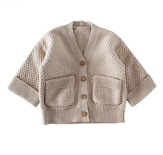 

2018 Baby Girls Winter Clothes Knitted Baby Cardigan Pocket Style Baby Boys Sweaters Cardigan Baby Clothing