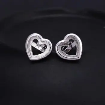 

Sterling Silver 925 Heart Cabochon 6x6mm/7x7mm/8x8mm Semi Mount Women Earrings Fine Jewelry Setting