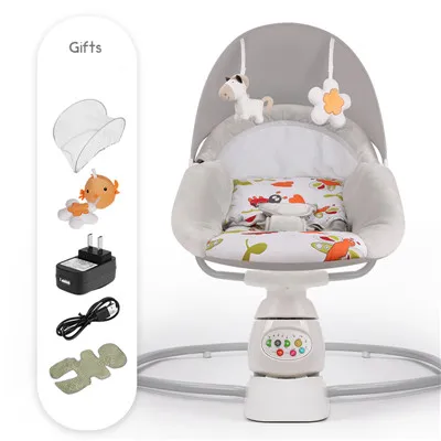 ЕС безопасность детское кресло-качалка 0-3 Детская электрическая колыбель кресло-качалка успокаивающее артефакт ребенка для сна новорожденного - Цвет: Серый