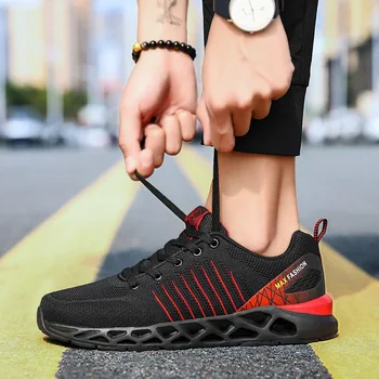 

Fashion personality spring and summer men's casual wild breathable flying woven tide shoes men's lightweight wear men's shoes