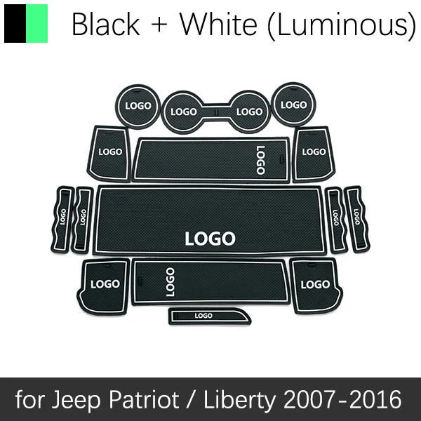 Противоскользящая резиновая ворота Слот Кубок мат для Jeep Patriot 2007- Liberty автомобильные аксессуары 2008 2009 2010 2011 2012 2013 - Название цвета: White Luminous