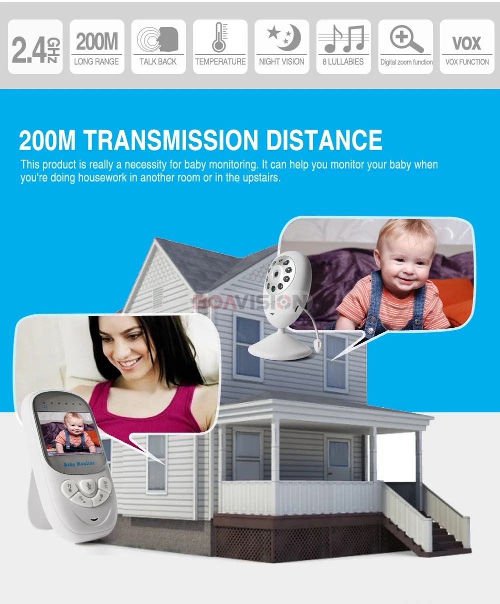 02 Video Audio Baby Monitor 