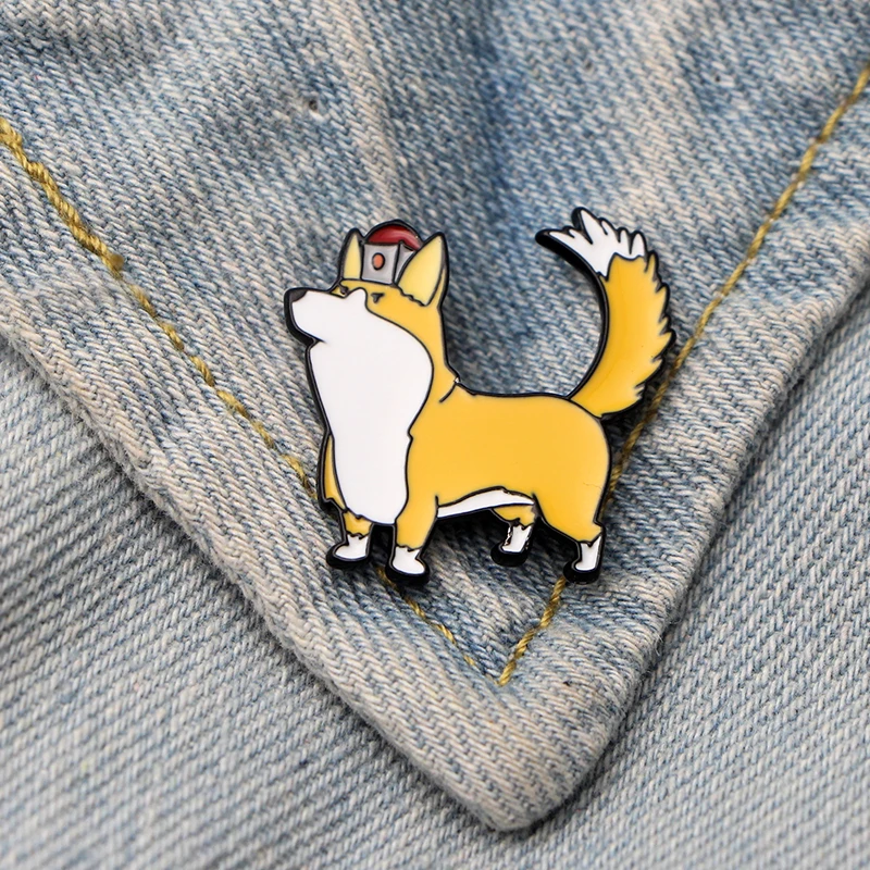 

Homegaga Dog Brooches for men women Pride Zinc Enamel Pins medal Cartoon For shirt backpack clothes bag decoration Badges D1880