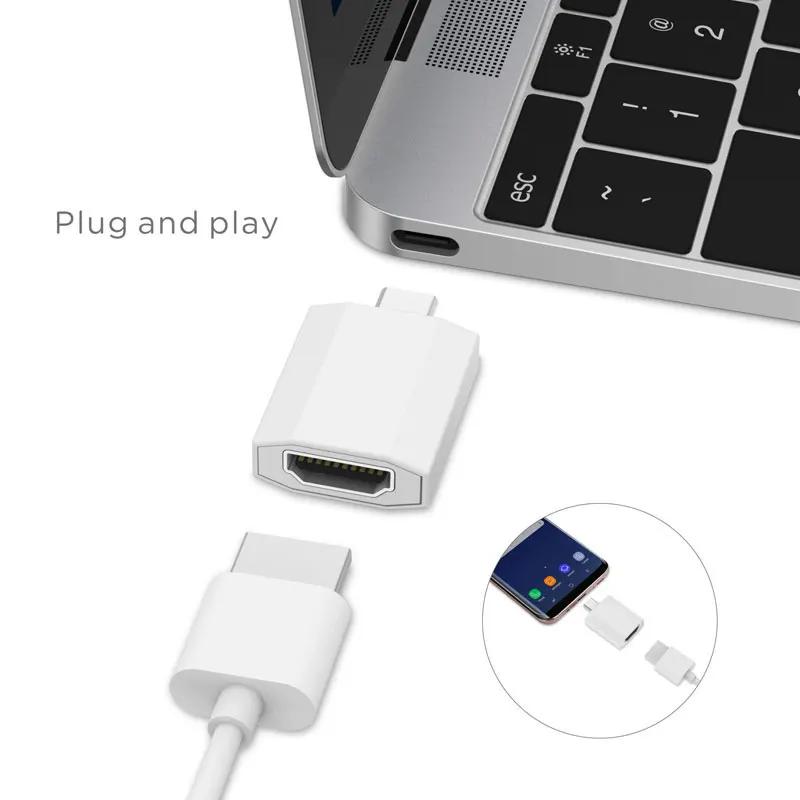 

Uosible USB-C Dongle for iPad Pro 2018 Type-C Thunderbolt 3 Adapter USB Type C Hub to HDMI 4K HD for Macbook Pro/Air 2018
