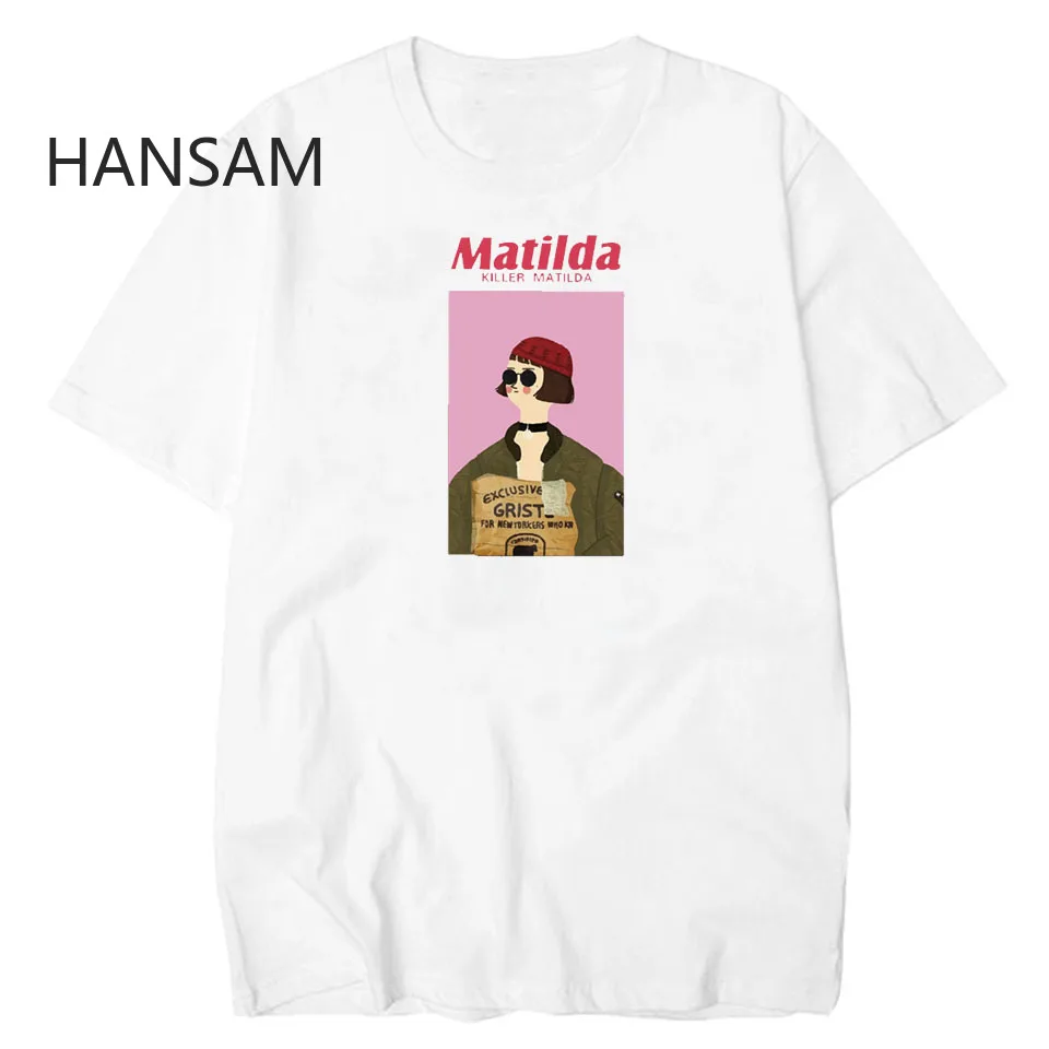 

Leon White T Shirt Matilda Women's T-shirt Basic Harajuku Tee Shirt Femme Summer Style Print Tops Fashion Korean Tshirt