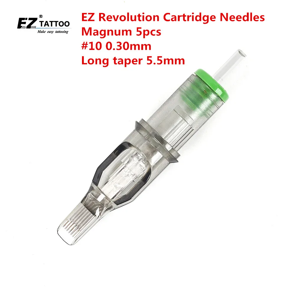 

EZ Revolution Cartridge Tattoo Needles Magnum #10 0.30mm Long Taper 5.5mm for Cartridge Machine and Grips 5pcs/lot