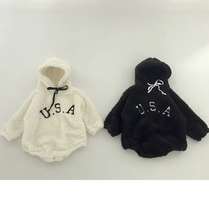 Новые корейские Детские боди для новорожденных, с буквенным принтом для детей Свободная куртка осень Треугольники блузка боди версия для маленьких девочек одежда комбинезоны для малышей