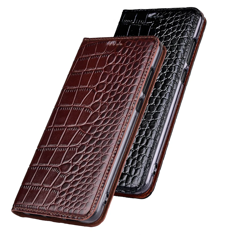  Natural Genuine Cow Leather Cover Case For Samsung Galaxy note 4 note4 N9100 Crocodile Grain Flip S