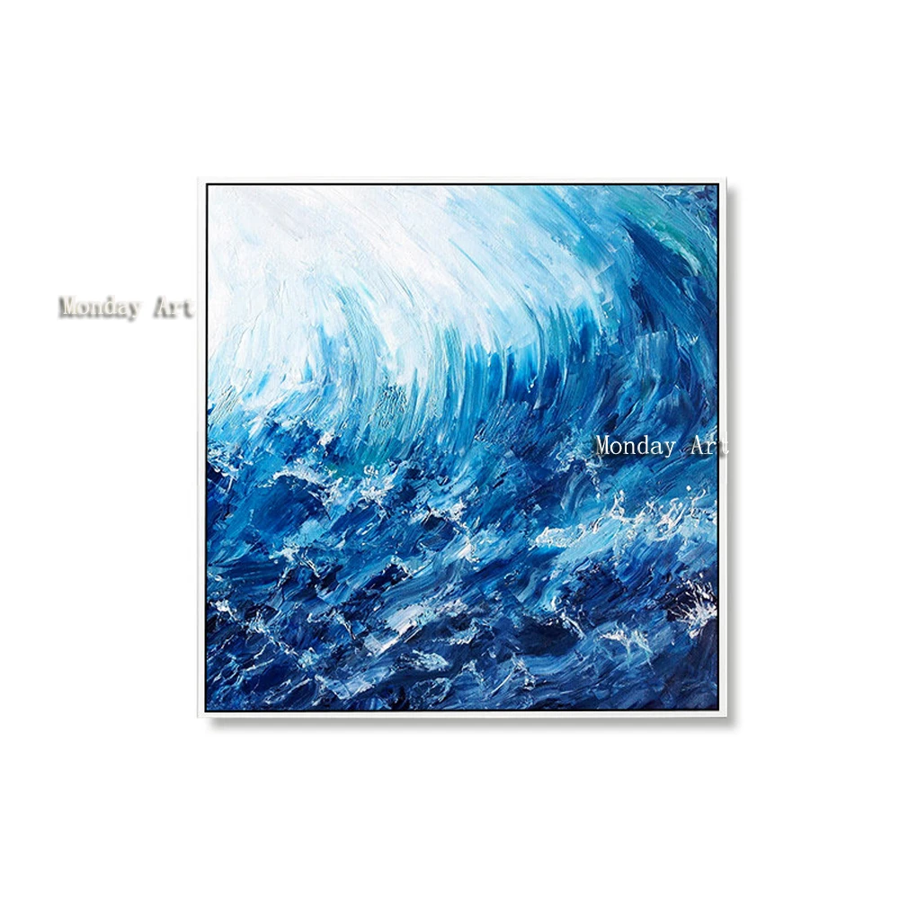 100-Hand-Painted-Abstract-Sea-Waves-Art-Oil-Painting-On-Canvas-Wall-Art-Wall-Adornment-Picture