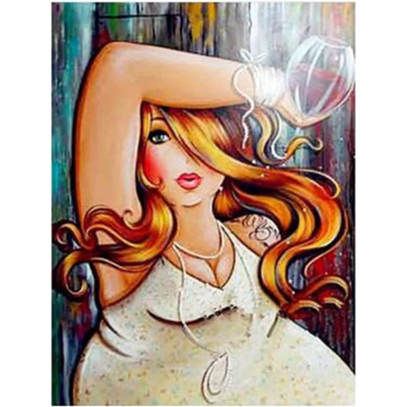 diamond painting cartoon,diamond painting kit,full diamond embroidery,fat lady,mosaic pictures