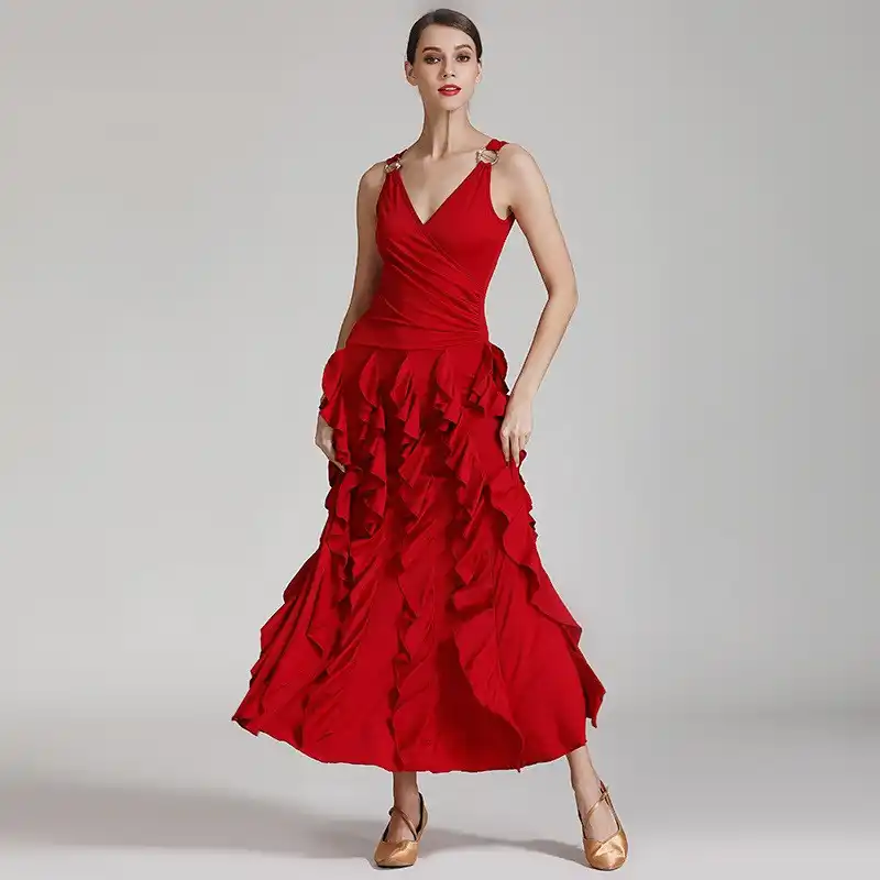 red tango dress cheap ballroom dress 
