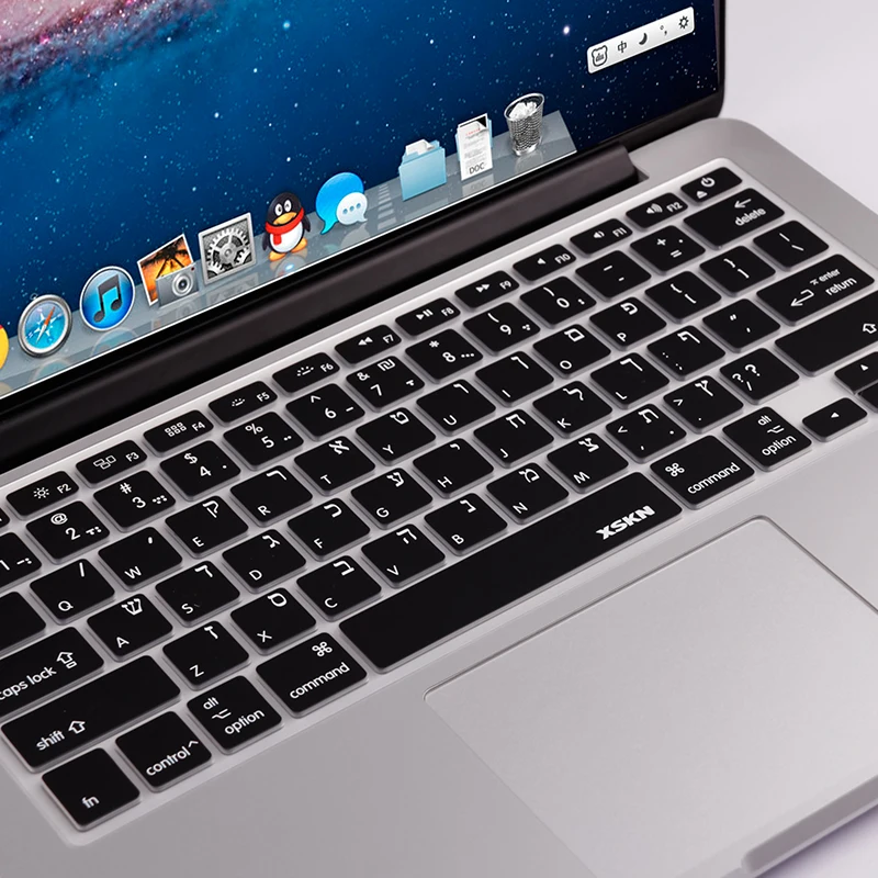 XSKN US Isreal Hebrew Silicone Keyboard Protector Film Cover Skin for All Apple MacBook Pro Air Retina 13 15 17