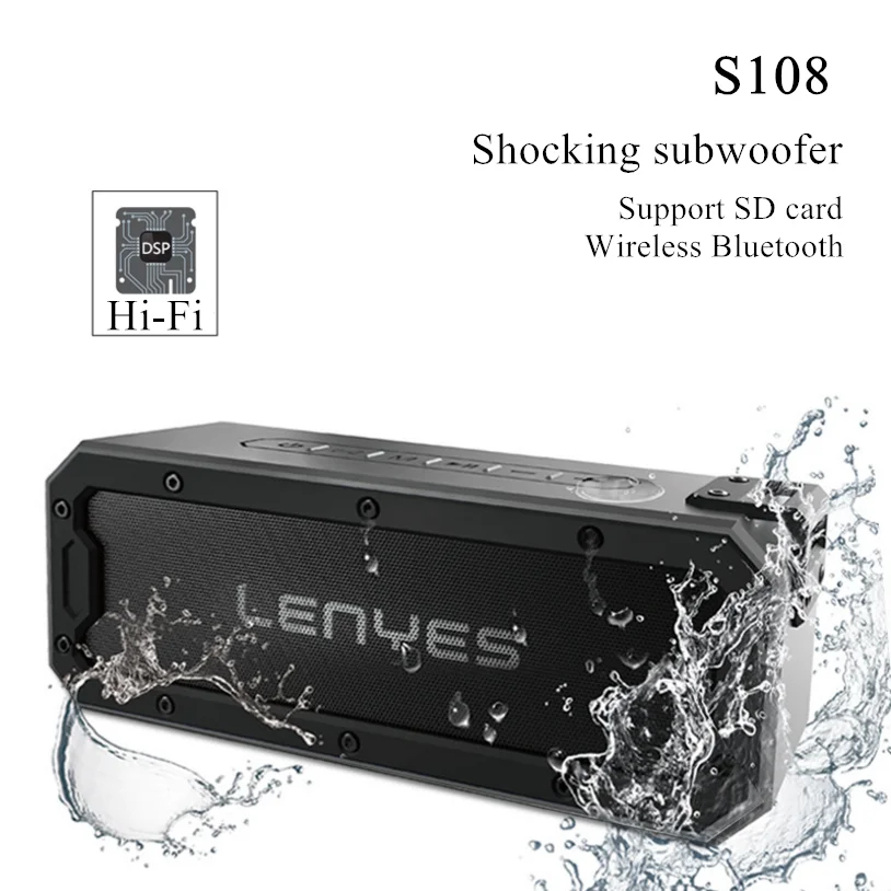 

New IPX7 Loudspeaker Bluetooth Speaker 40W Black 360 Degree Surround Waterproof Drop Wireless Bluetooth Speaker Support TF AUX