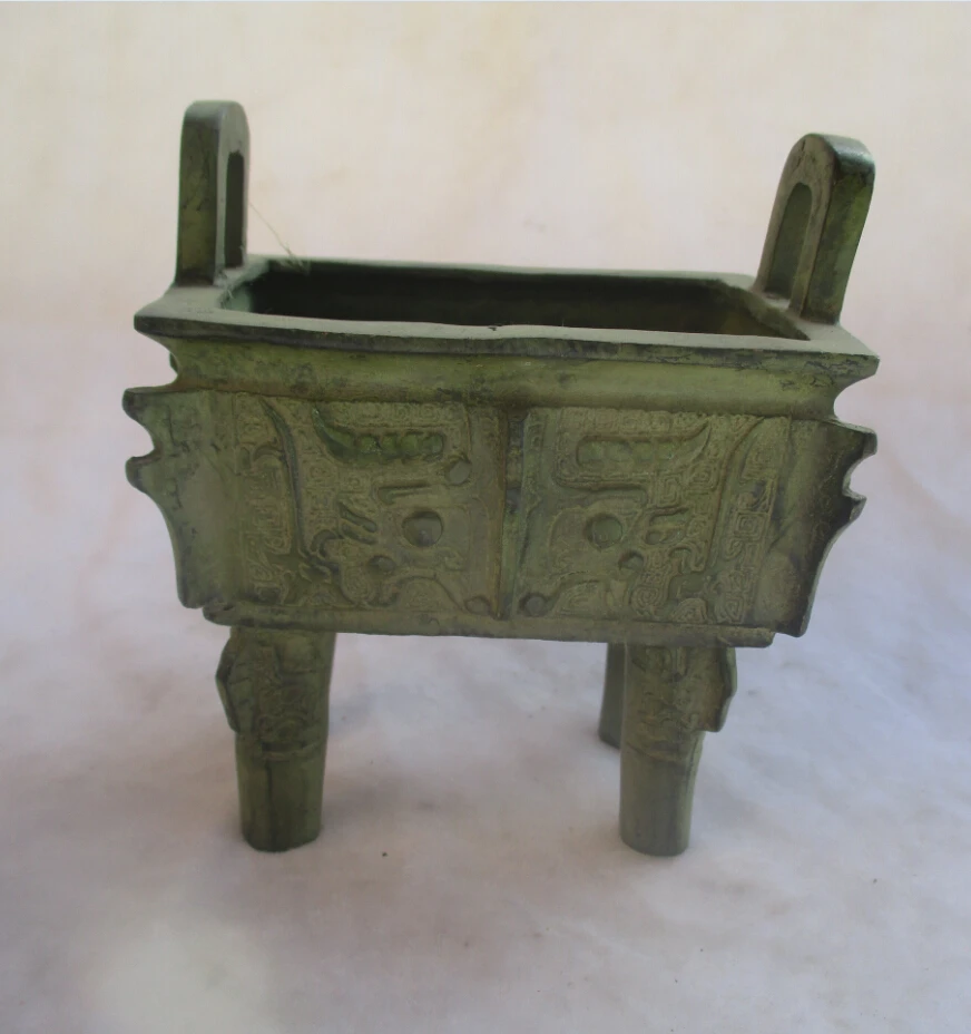 

christmas decorations for home+ Chinese Old Bronze Gold gilt Carved tripod/ Antique tripod