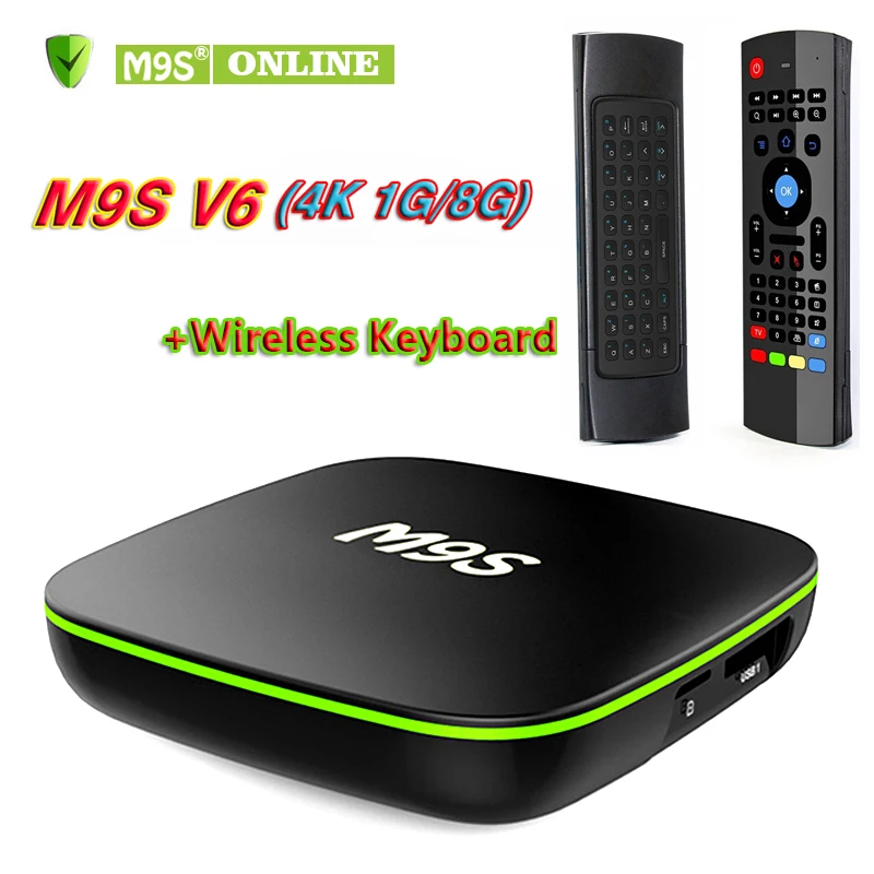 M9S V6 Android7.1 ТВ коробка 1 ГБ 8 KD17.5 RK3229 Quad core Wi-Fi 4 К Smart Интернет Коробки с MX3 клавиатура