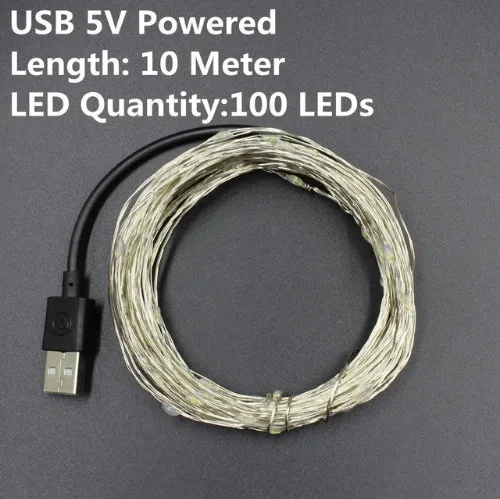 USB 5V-10M NO switc Водонепроницаемый Сказочный свет Рождественские огни Открытый люсис привело decoracion медный провод свет шнура для свадьбы рождественские гирлянды Вечерние - Испускаемый цвет: USB 5V-10M NO switc