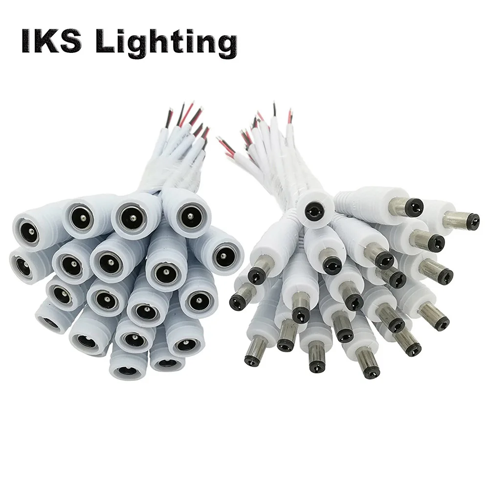 30/50 pairs/lot male and female DC Power Connectors 2 Pin Power Cord DC