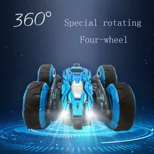 Альбумин человека сывороточный радио-Управление led автомобилей 1/24 RC световой трюк автомобиль дистанционного Управление 360 градусов вращения детский подарок Дистанционное Управление автомобилей для детей