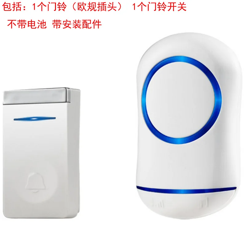 Eu Plug Self Generation Wireless Doorbell Home Smart Electronic Remote Control Long Distance Cordless Doorbell